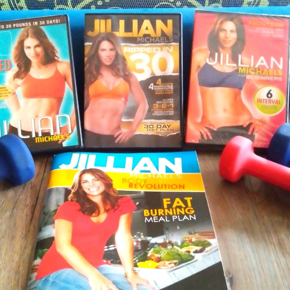 Jillian Michaels DVDS & Meal Plan Book, 4 pieces